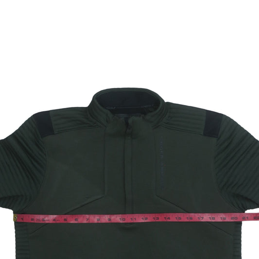 Mens UK Size M Under Armour Green 1/4 Zip Sweatshirt