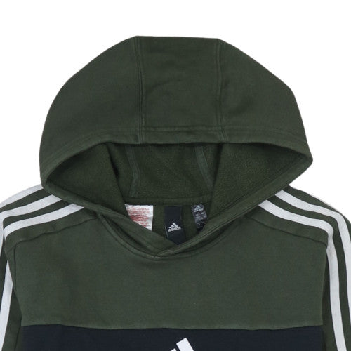 Additional view of Adidas boys’ green pullover hoodie 13-14 years fleece logo sweatshirt