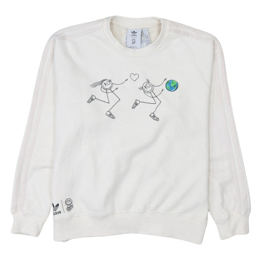 Womens UK Size 8 Adidas White Pullover Sweatshirt