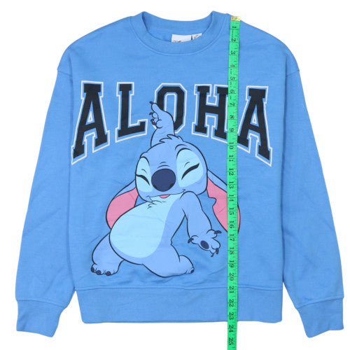Womens UK Size 2XS Disney Blue Pullover Sweatshirt