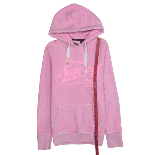 Womens UK Size S Superdry Pink Pullover Hoodie