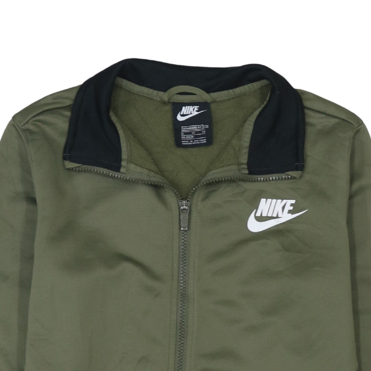 Additional view of Nike boys’ green track jacket xl 158-170cm zip up colourblock sportswear
