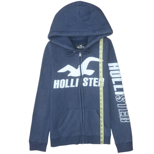 Mens UK Size M Hollister Blue Full Zip Hoodie