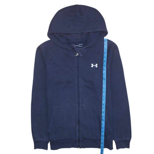 Mens UK Size M Under Armour Blue Full Zip Hoodie