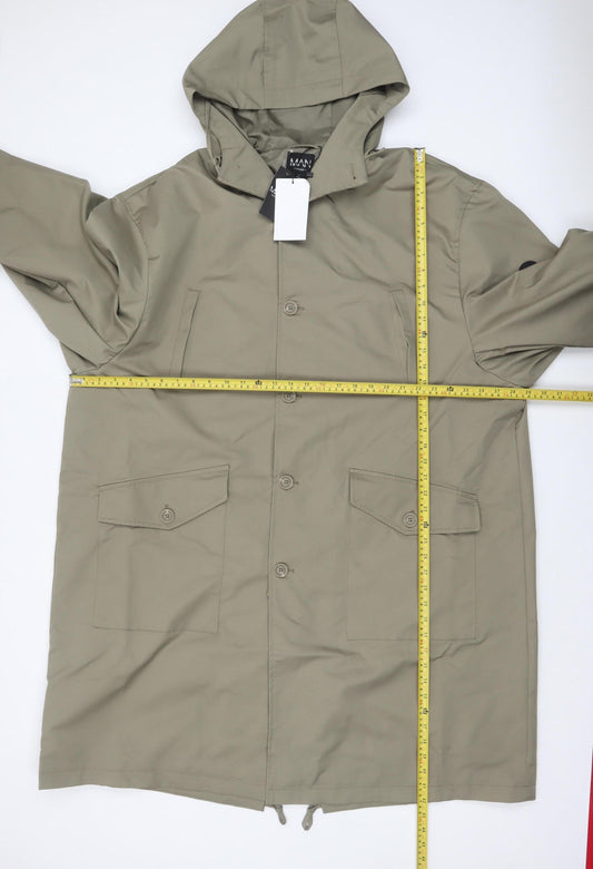 Mens UK Size XL boohooMAN Green Parka Coat