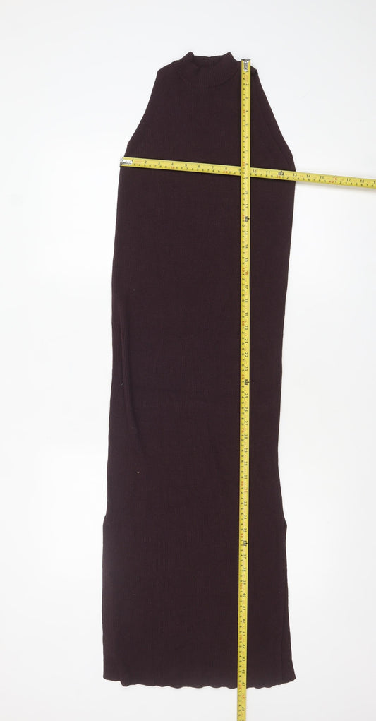River Island Women’s Brown Sleeveless Bodycon Midi Dress Size 10
