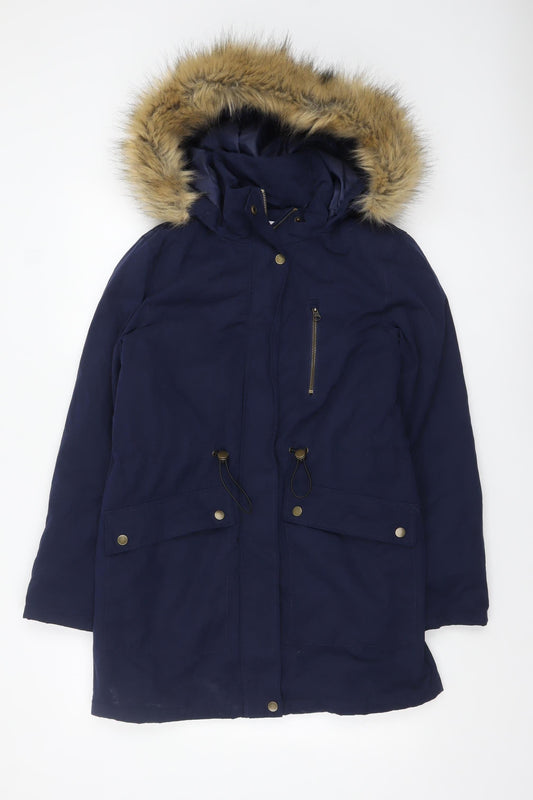 Womens UK Size 8 TU Blue Parka Coat