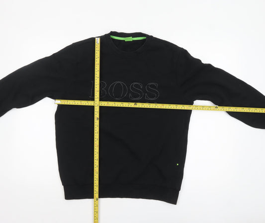 Mens UK Size S HUGO BOSS Black Pullover Sweatshirt