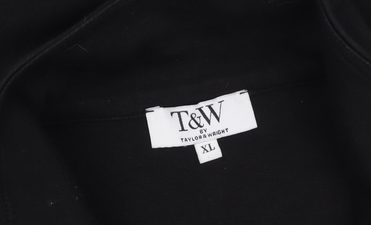 Mens UK Size XL T&W by Taylor & Wright Black Henley Sweatshirt