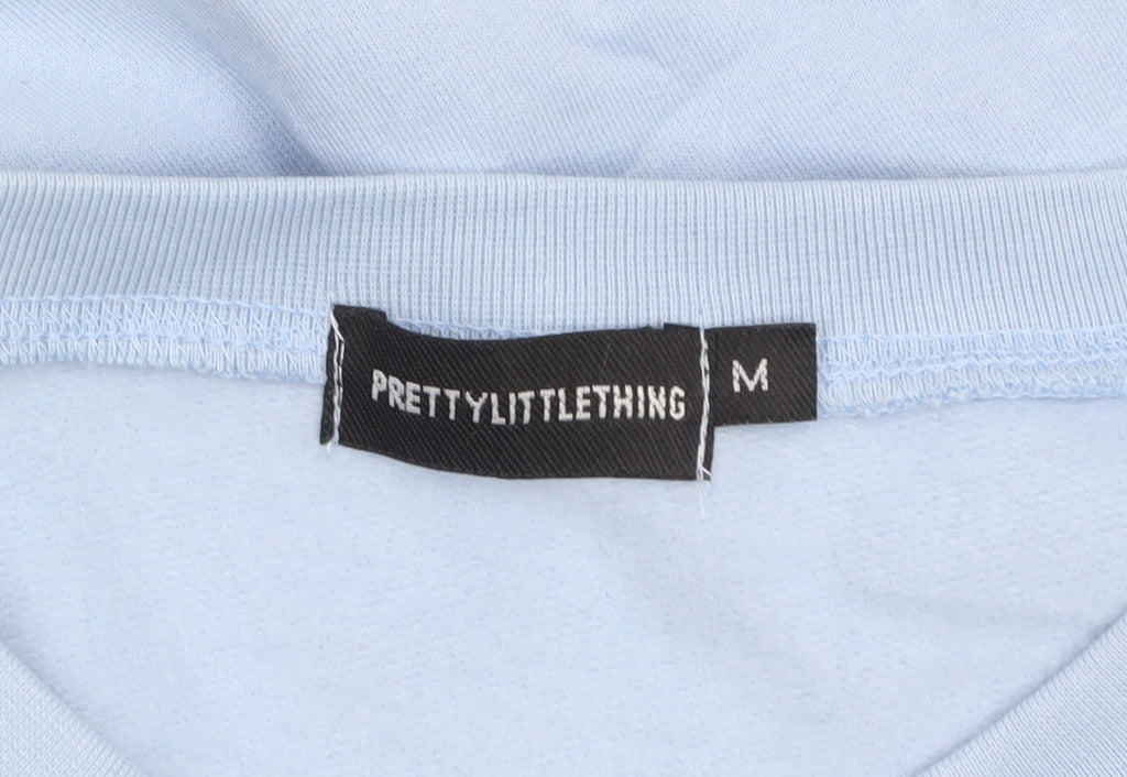 Unisex Adults UK Size M PRETTYLITTLETHING Blue Pullover Sweatshirt