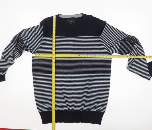 Ciao Men's Blue Striped Crew Neck Knit Jumper Size M