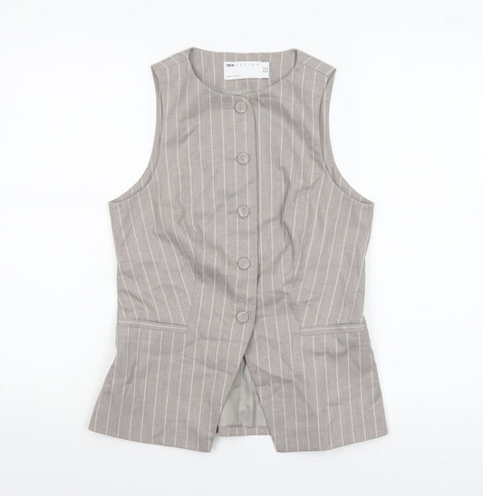 ASOS DESIGN Women’s Grey Pinstripe Waistcoat UK 8 Tailored Fit