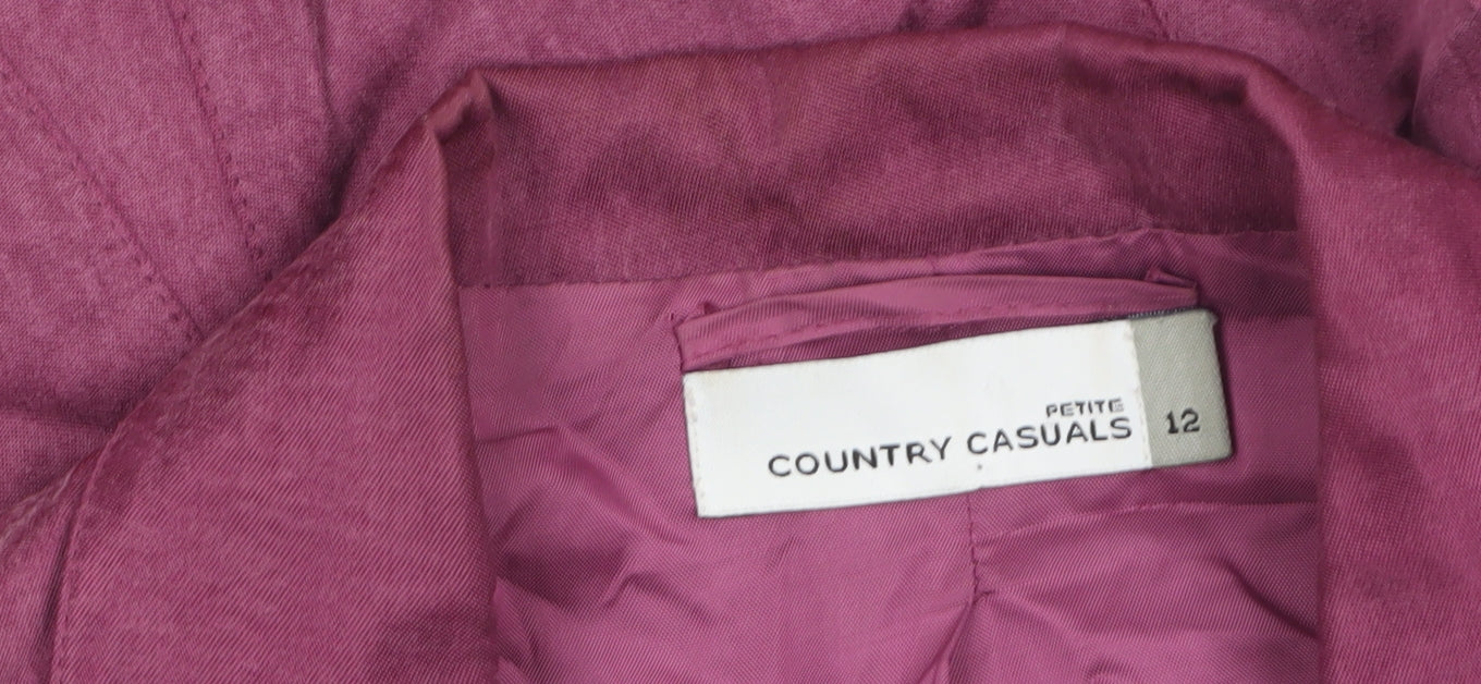 Womens UK Size 12 Country Casuals Petites Pink Suit Jacket
