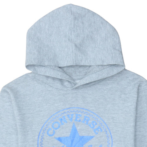 Additional view of Converse boys’ grey pullover hoodie l 12-13 years logo fleece sweatshirt