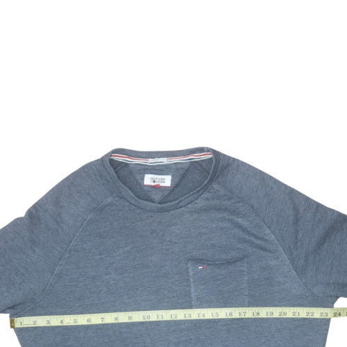 Mens UK Size L Tommy Hilfiger Blue Pullover Sweatshirt