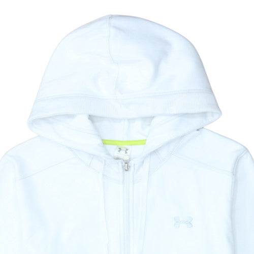 Womens UK Size XL Under Armour White Full Zip Hoodie