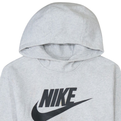Additional view of Nike girls’ grey xl pullover fleece hoodie with logo