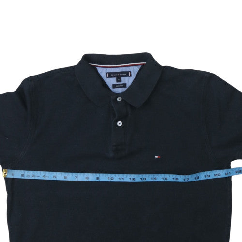Tommy Hilfiger Men's Black Cotton Polo Shirt Regular Fit M