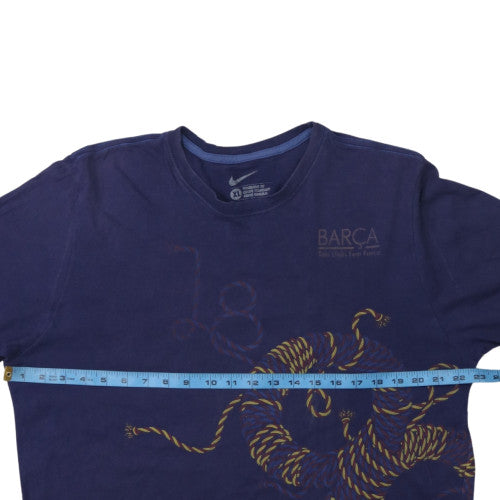 Nike Men Blue Barca Graphic Print XL Short Sleeve T-Shirt