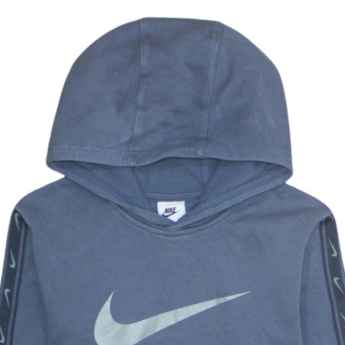 Additional view of Nike boys’ blue pullover hoodie xl fleece graphic swoosh hooded sweatshirt