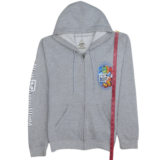 Womens UK Size S Hanes Grey Full Zip Hoodie