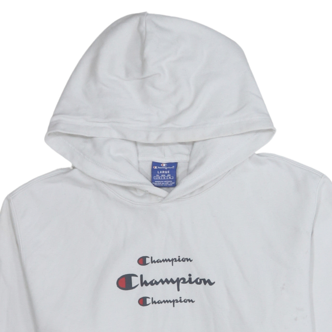 Womens UK Size L Champion White Pullover Hoodie
