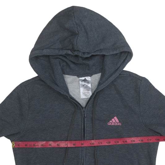 Womens UK Size 8-10 Adidas Grey Full Zip Hoodie