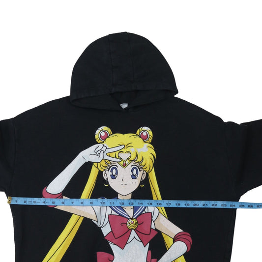 Womens UK Size 10 Sailor Moon Black Pullover Hoodie