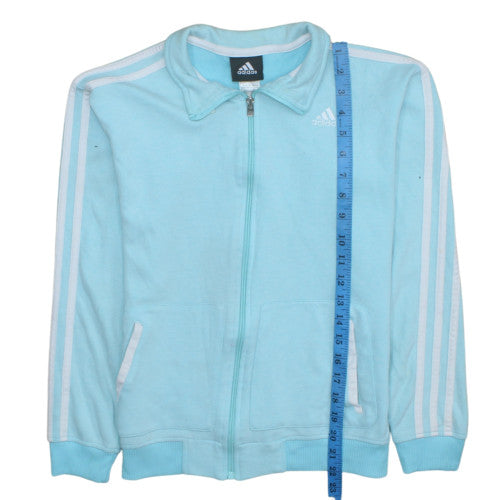 Womens UK Size L Adidas Blue Full Zip Sweatshirt