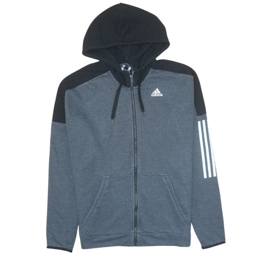 Mens UK Size L adidas Grey Full Zip Hoodie