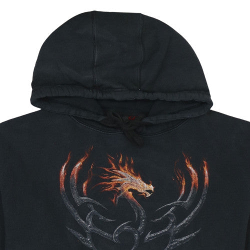 Mens UK Size XL Spiral Black Pullover Hoodie