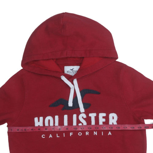 Mens UK Size XS Hollister Red Pullover Hoodie