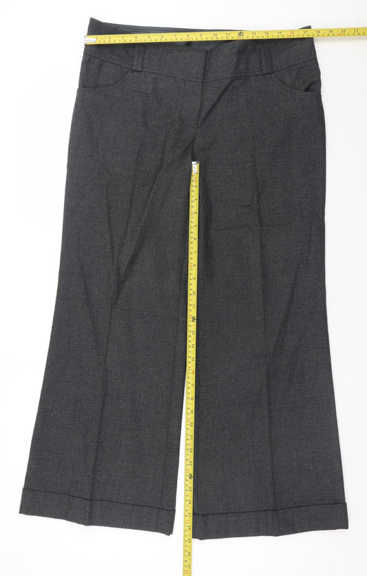 Womens UK Size 14 New Look Regular Fit Dress Pants Grey Trousers