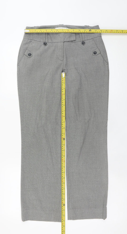Stockh LM Women’s Grey Checked Straight Trousers Size 12