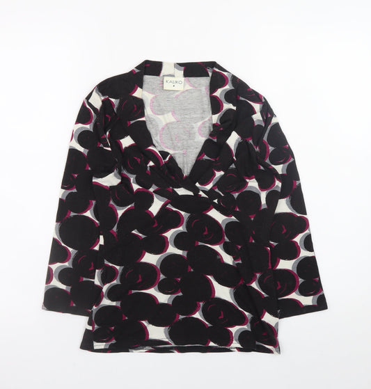 Additional front view of Kaliko Women’s Multicoloured Floral Wrap Blouse, size UK 8