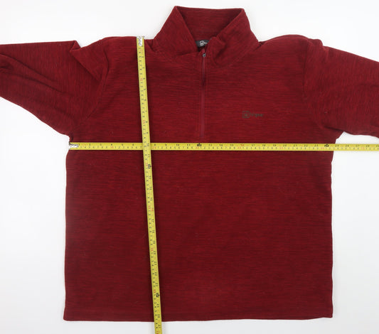 Hi Gear Men's Red XL 1/4 Zip Fleece Jacket Outdoor Hiking Top