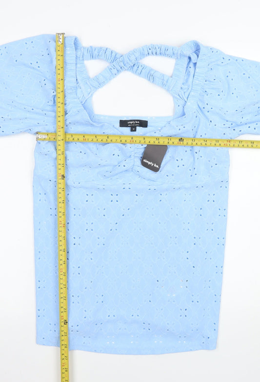 Womens UK Size 12 Simply Be Blue Tunic Blouse