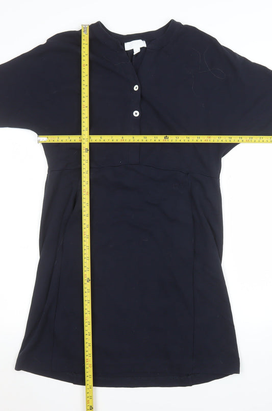 The White Company Women Black Size 12 Shift Knee Length Dress