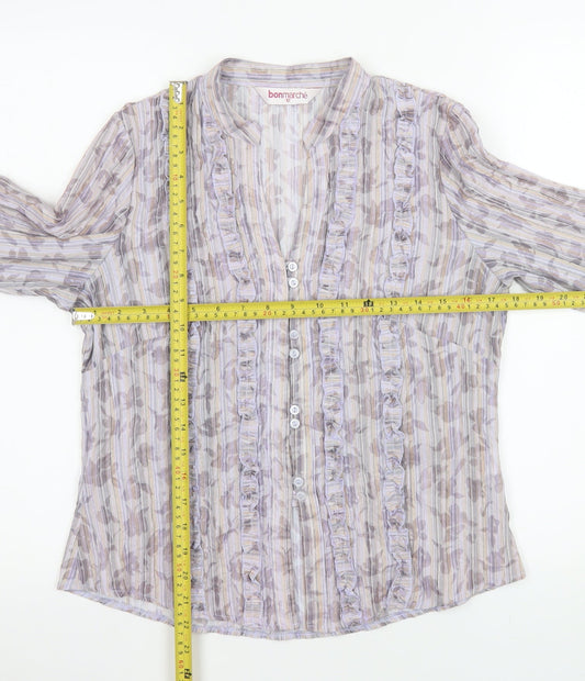 Womens UK Size 12 Bonmarché Multicoloured Tunic Blouse