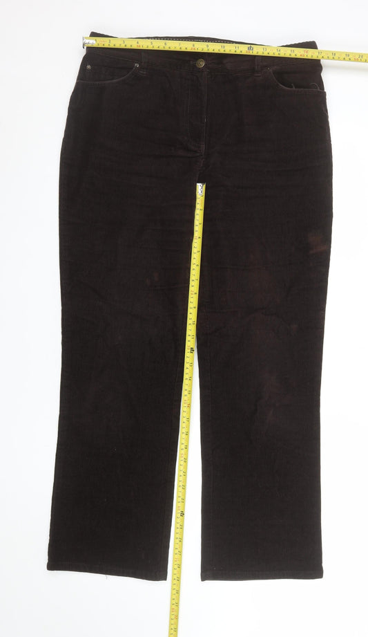 Womens UK Size 14 CC Regular Fit Casual Workwear Brown Trousers