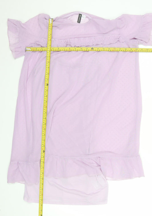 H&M Divided Women’s Purple Short Ruffle Shift Dress M