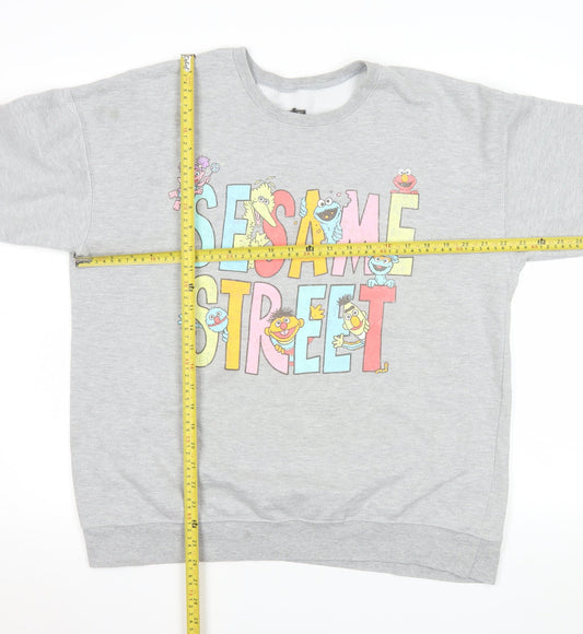 Mens UK Size L Sesame Street Grey Pullover Sweatshirt