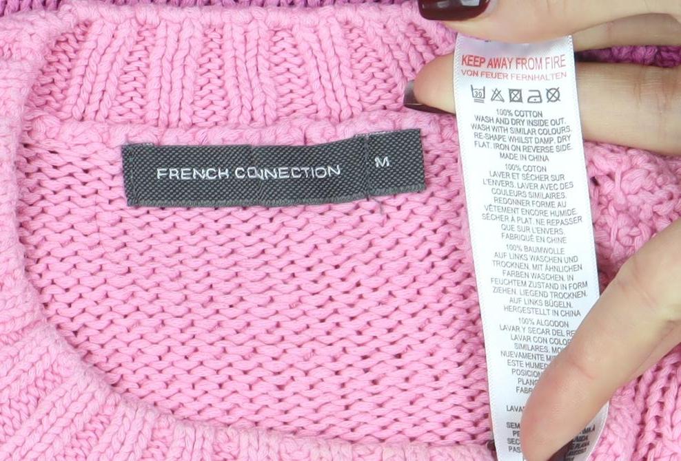 Womens UK Size M French Connection Pink Pullover Jumper