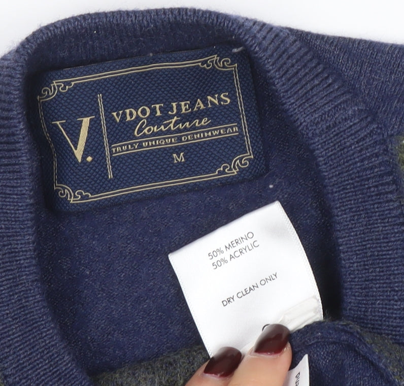 Womens UK Size M VDOT JEANS Couture Blue Pullover Jumper