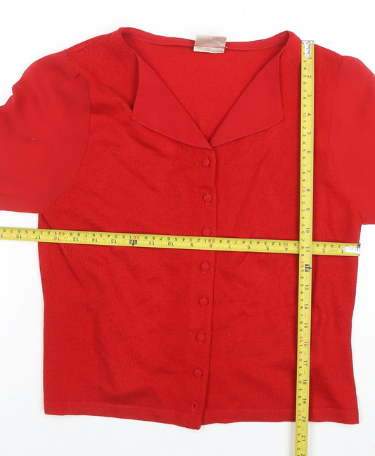 Womens UK Size 14 Minuet Red Cardigan Jumper