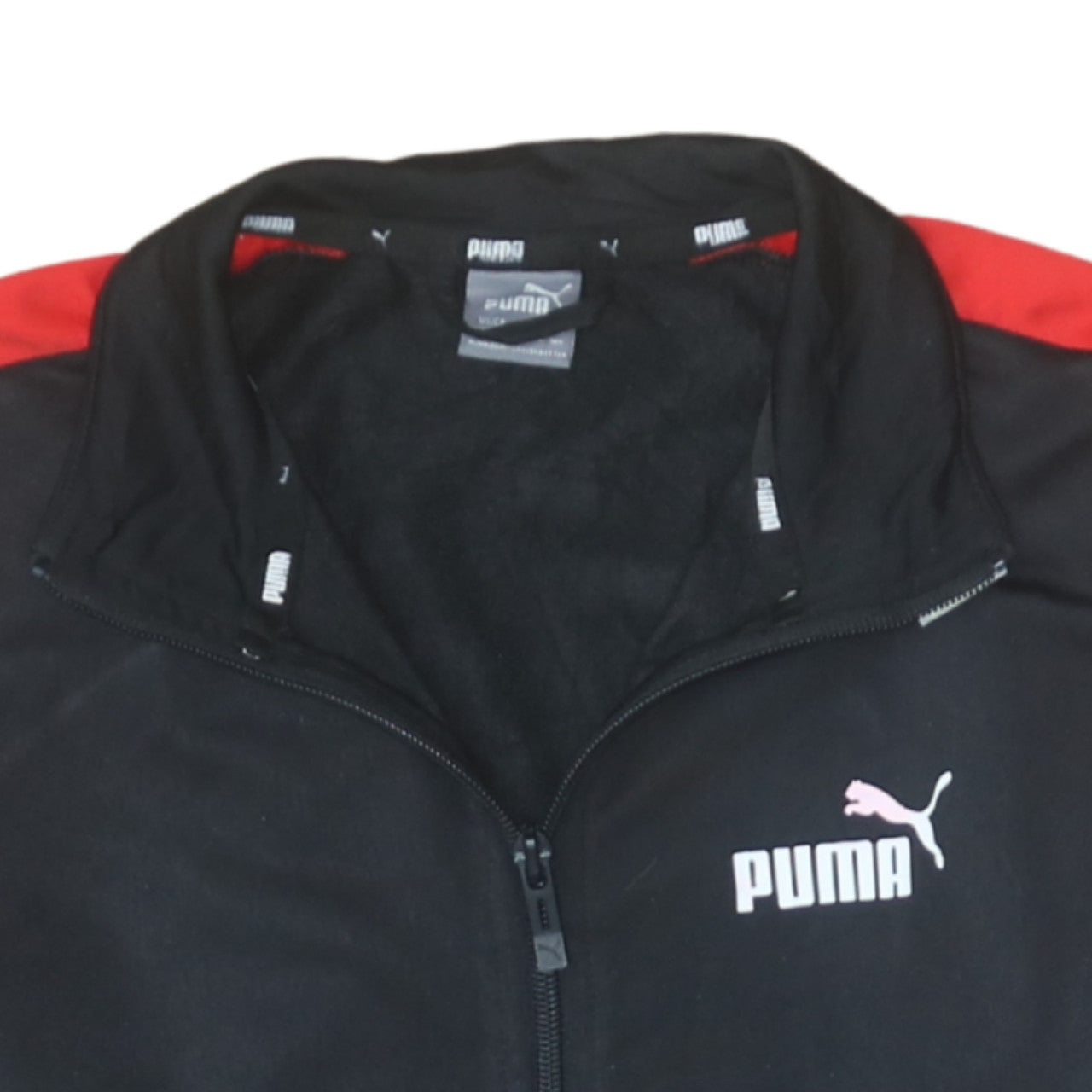 Additional view of Puma boys’ black red full zip sweatshirt, size 13-14, years classic fit