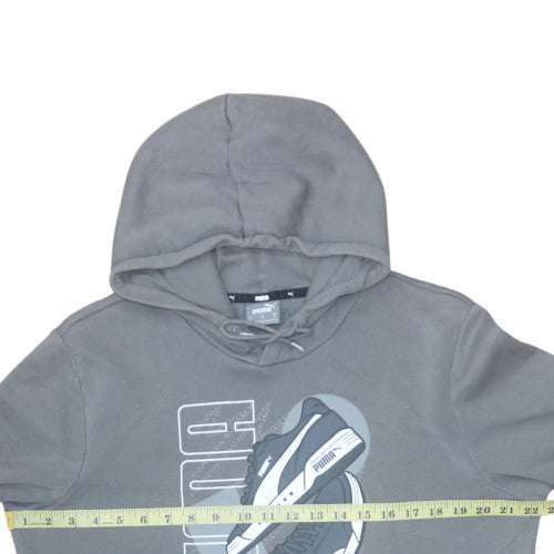 Mens UK Size M Puma Grey Pullover Hoodie