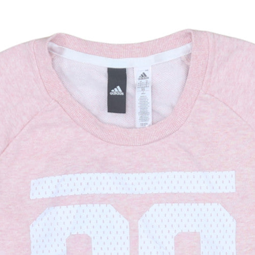Womens UK Size M Adidas Pink Pullover Sweatshirt