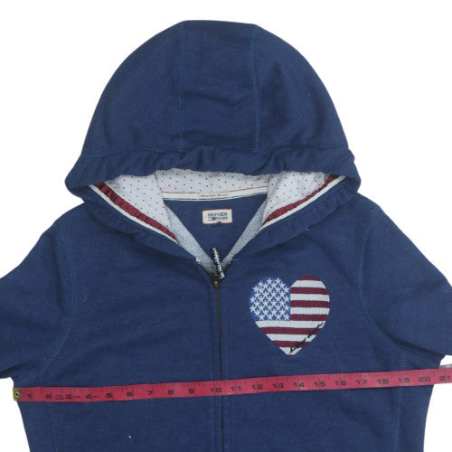 Womens UK Size M Hilfiger Denim Blue Full Zip Hoodie
