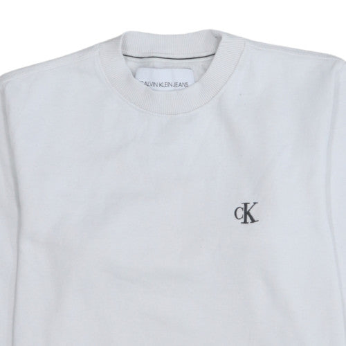 Womens UK Size S Calvin Klein Jeans White Pullover Sweatshirt